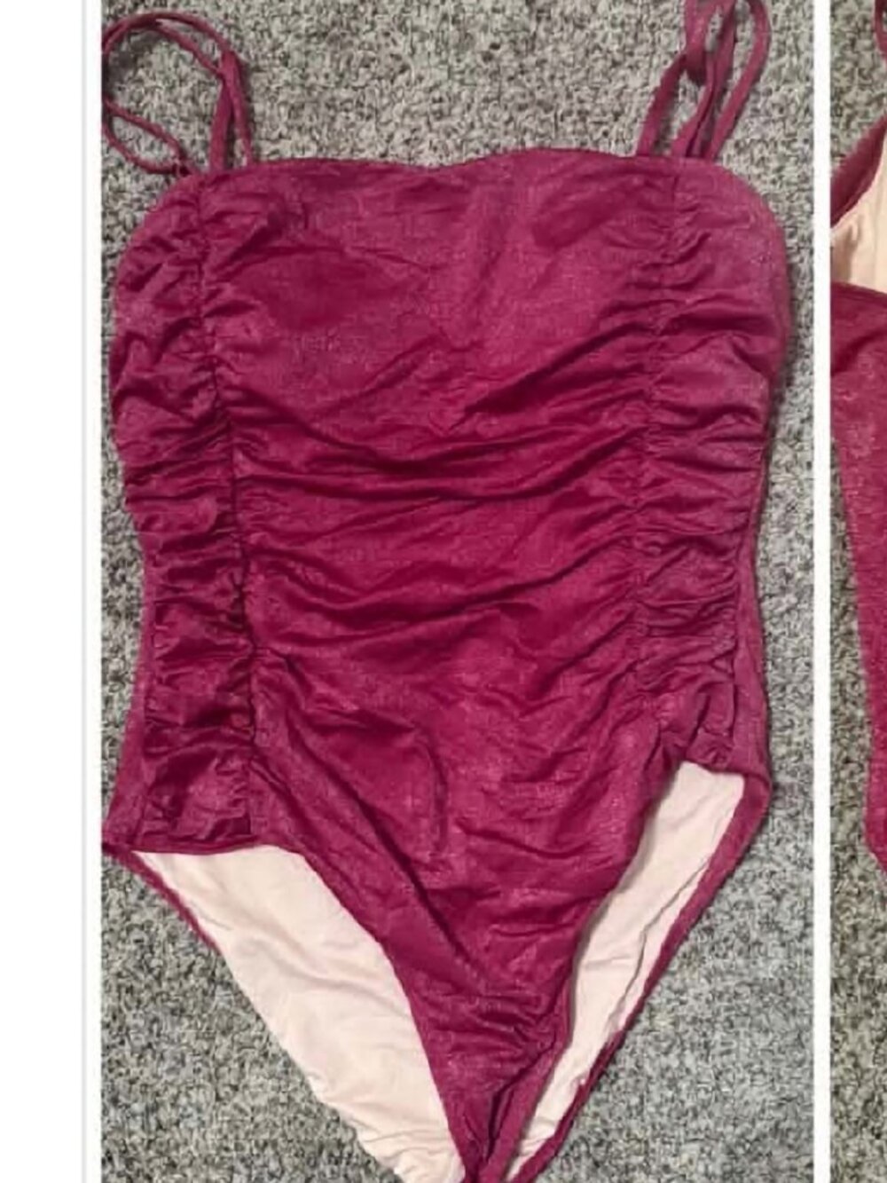 Cupshe Shimmer Maroon One Piece Size XL